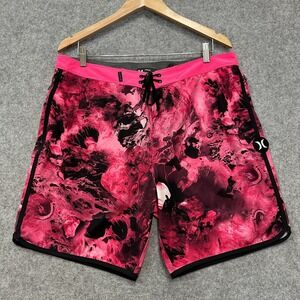 Hurley Phantom Boardshorts Mens 34 Pink Marble Breast Cancer Awareness Collab